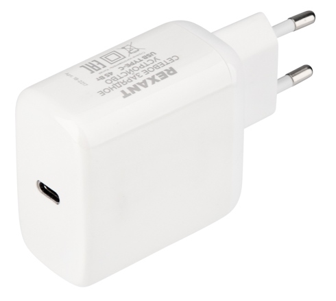 Зарядное устройство 18-2217 ∙ Сетевое зарядное устройство Rexant USB-C адаптер, 45W белое